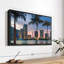 «Miami Skyline At Dusk», reproduction sur toile-744764185