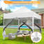Tente à auvent robuste 10 x 10 po, pavillon de jardin escamotable avec filet grillagé, imperméable-105123480