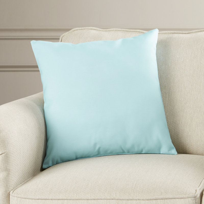 Solid Reversible Throw Pillow, 26" H x 26" W, Aqua