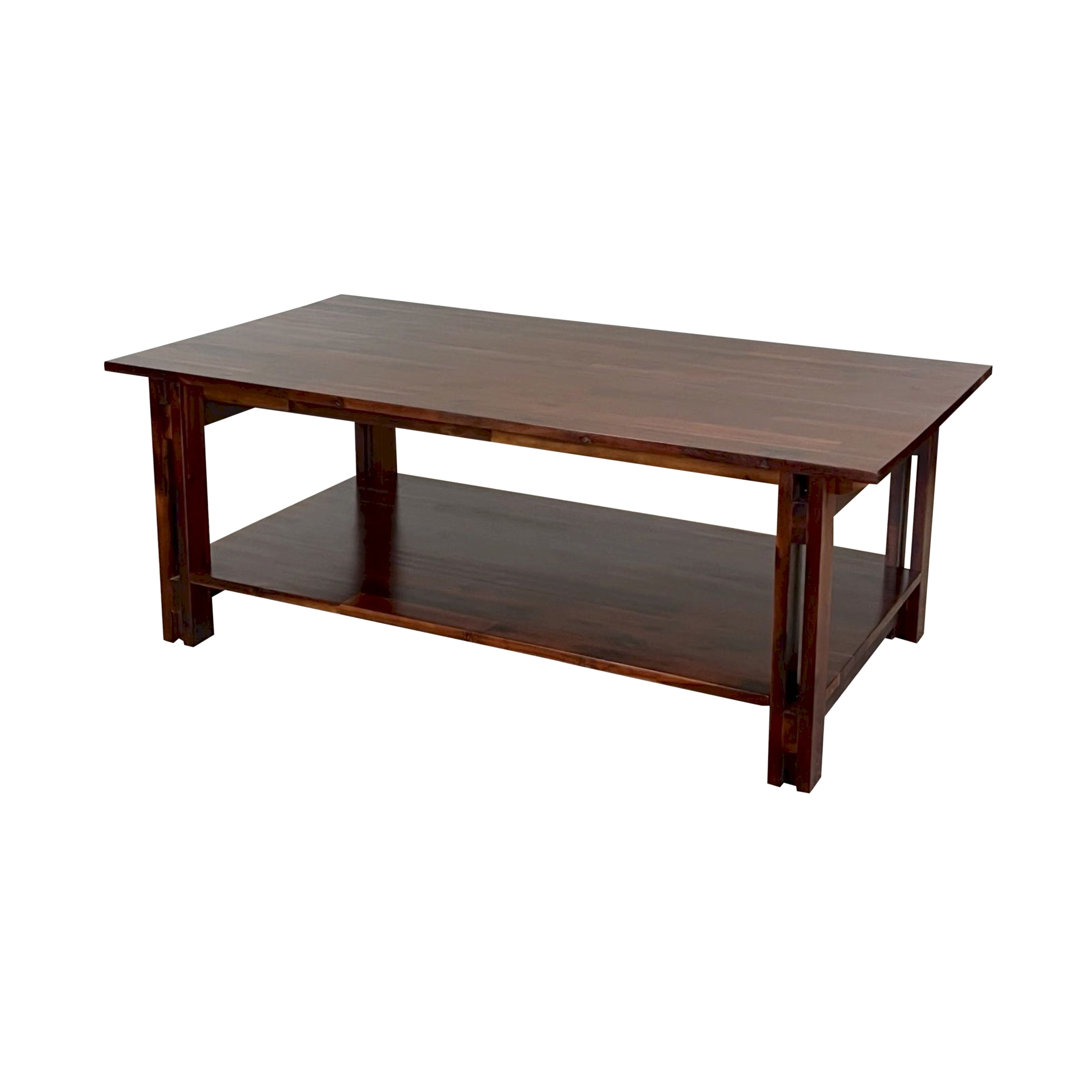 Damius Solid Wood Four Leg Coffee Table with Storage Millwood Pines