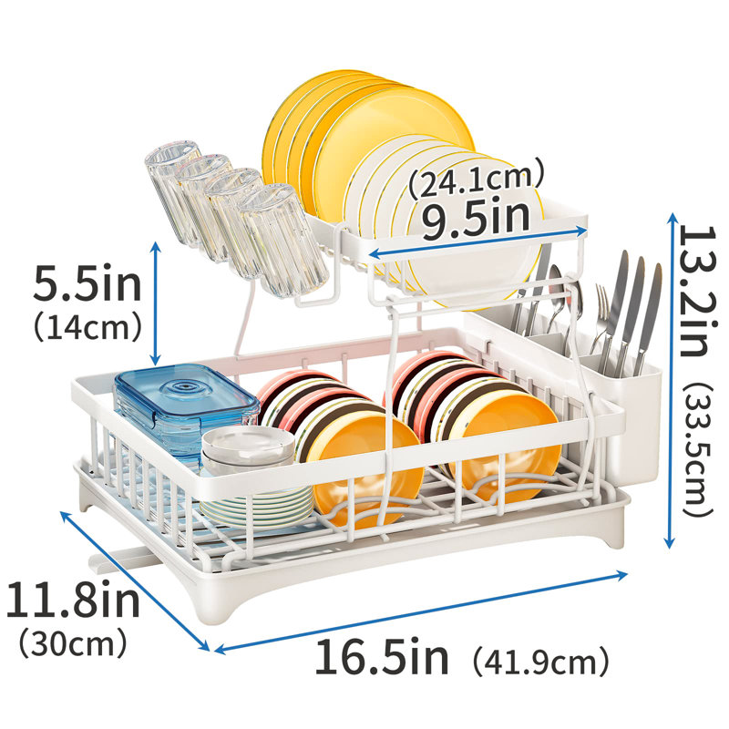 Louna Steel Dish Rack, White