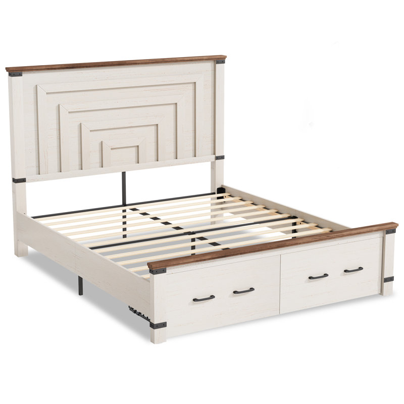Structure de lit double Farmhouse, Blanc, Double