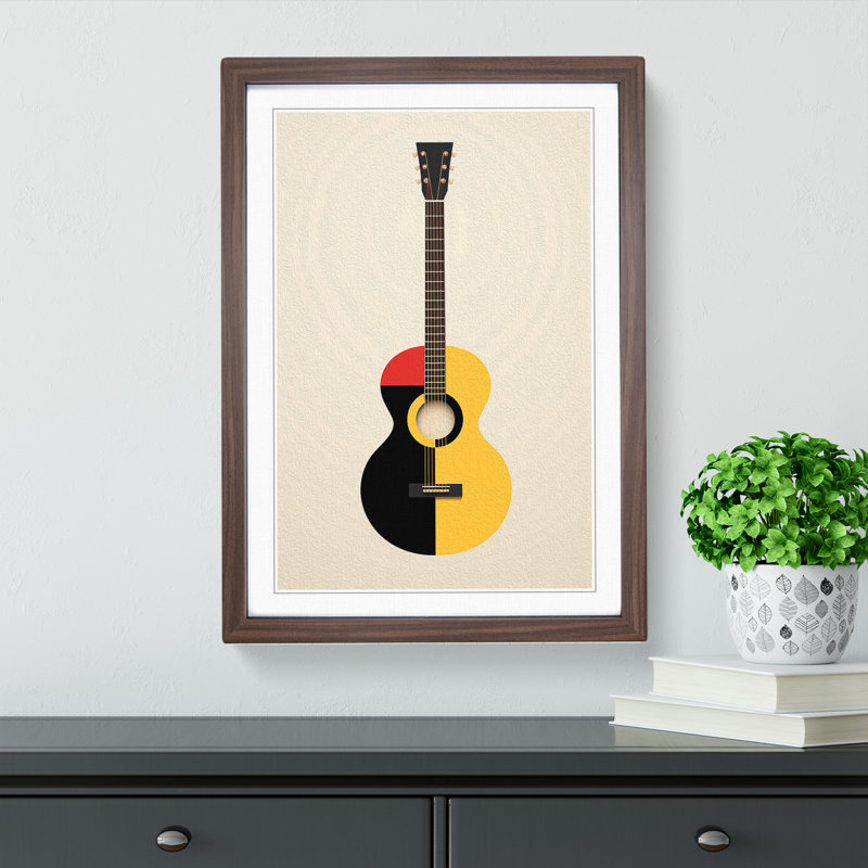 Guitar Minimalism Art - Framed Print