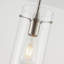Luminaire suspendu cylindrique 1 lumière avec abat-jour en verre transparent