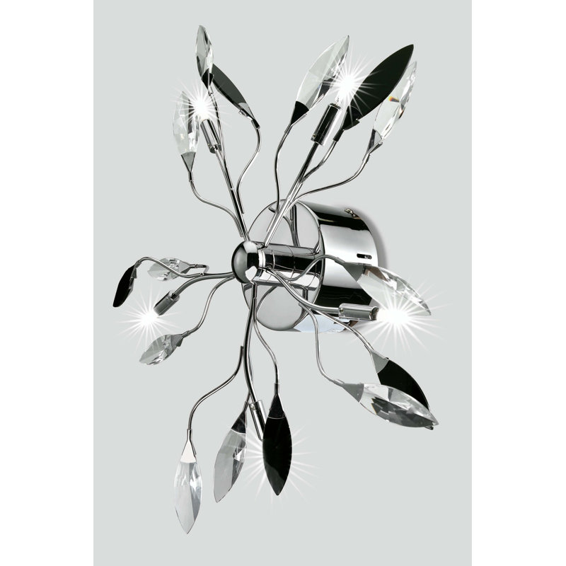 Crystal Semi Flush Mount, Crystal and black