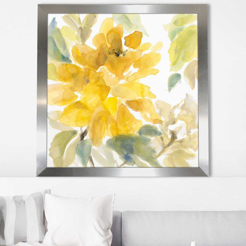 «Early May Blooms II» par Lanie Loreth - Peinture, Encadrement argenté, H 25,5 po x l 25,5 po x P 1 po