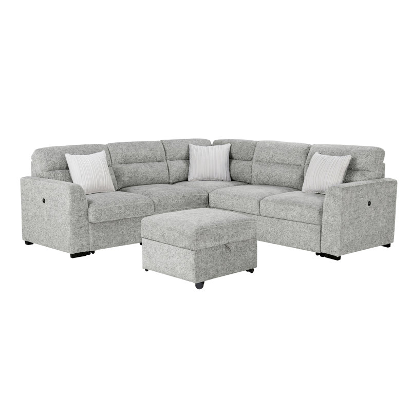 Canapé modulaire en nickel 9401 avec 3 coussins + repose-pieds