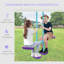 Outsunny Kids Swing Set, Metal Heavy Duty A-Frame 2 Seats Glider Purple