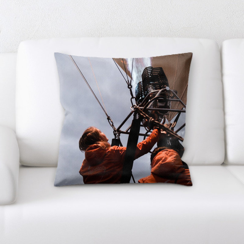 Hot Air Balloon Microsuede Reversible Throw Pillow