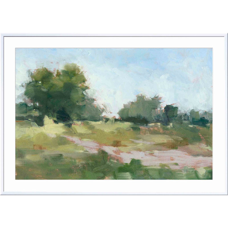 «Beaten Path I» par Ethan Harper - peinture encadrée, Blanc, H 32 po x l 48 po