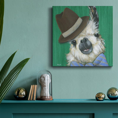Llama Gentleman - Wrapped Canvas Print