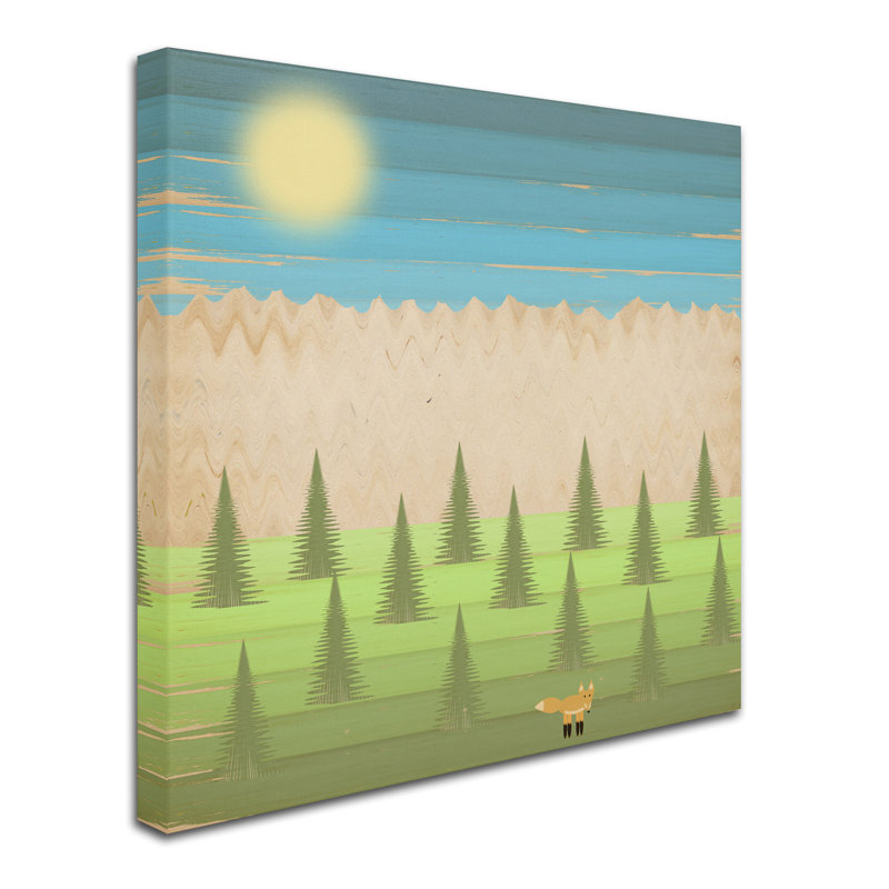 « the fox », art sur toile, H 14 po x l 14 po