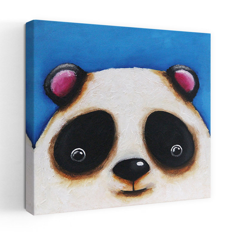 L'ours panda contemporain, art panda forêt, H 18 po x l 18 po