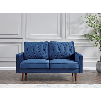 Small Space Velvet Cushion Back Sofa