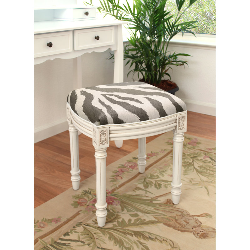 Jilyn Solid Wood Accent Stool, Gray