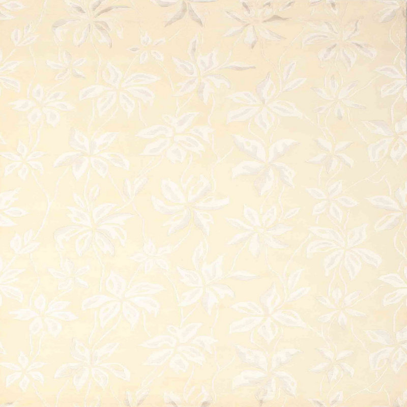 Tapis de zone crème contemporaine, Carré 6 pi