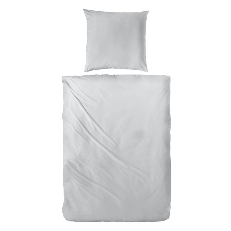 Perkal Bettwäsche 100% Baumwolle, Grey, Double - 2 Pillowcases (80 x 80 cm)