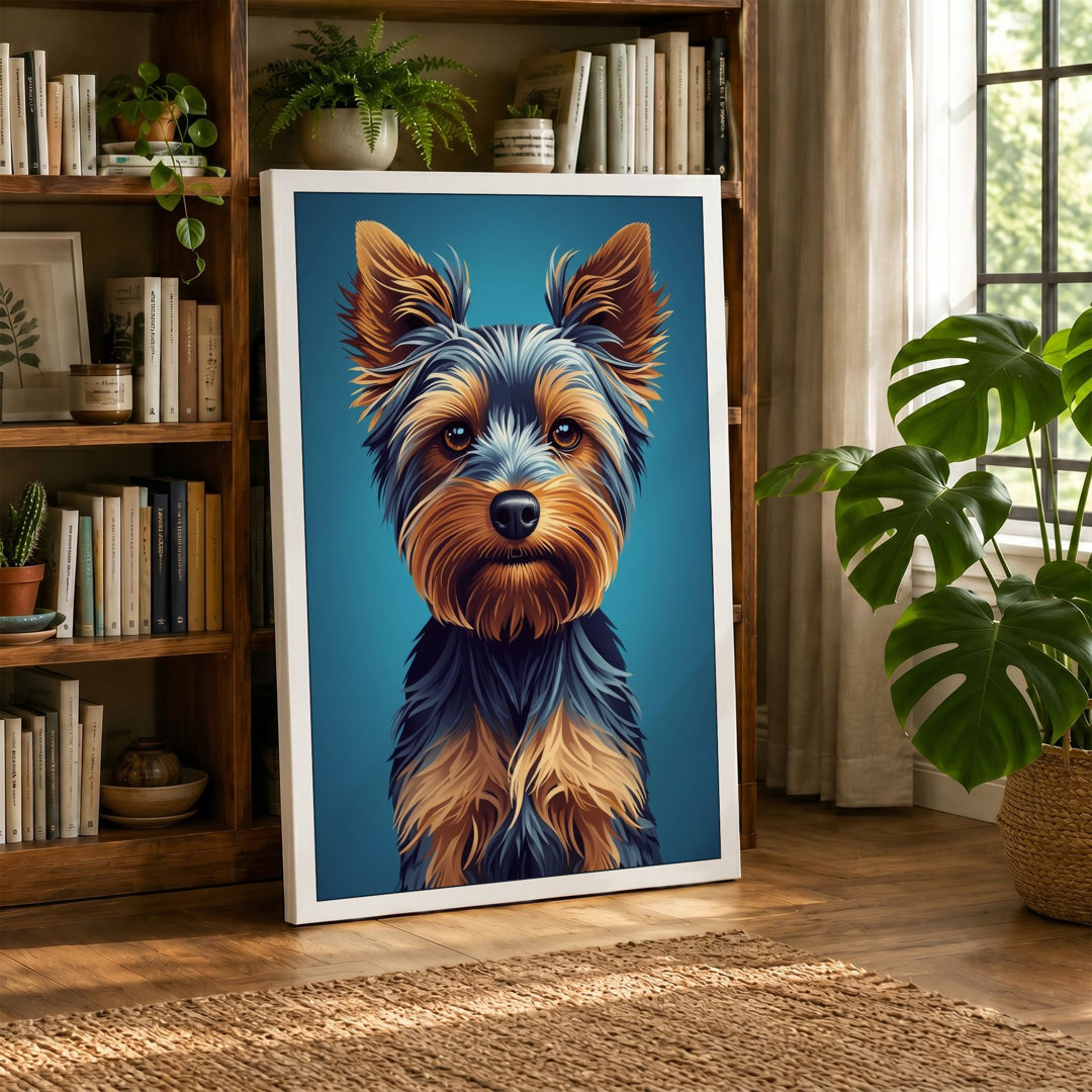 Portrait of a Yorkshire Terrier Modern - Wrapped Canvas