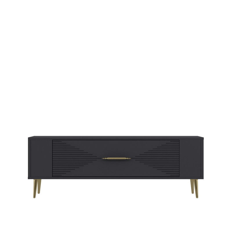 Olivia Unfinished TV Stand, 120cm, Grey/Gold