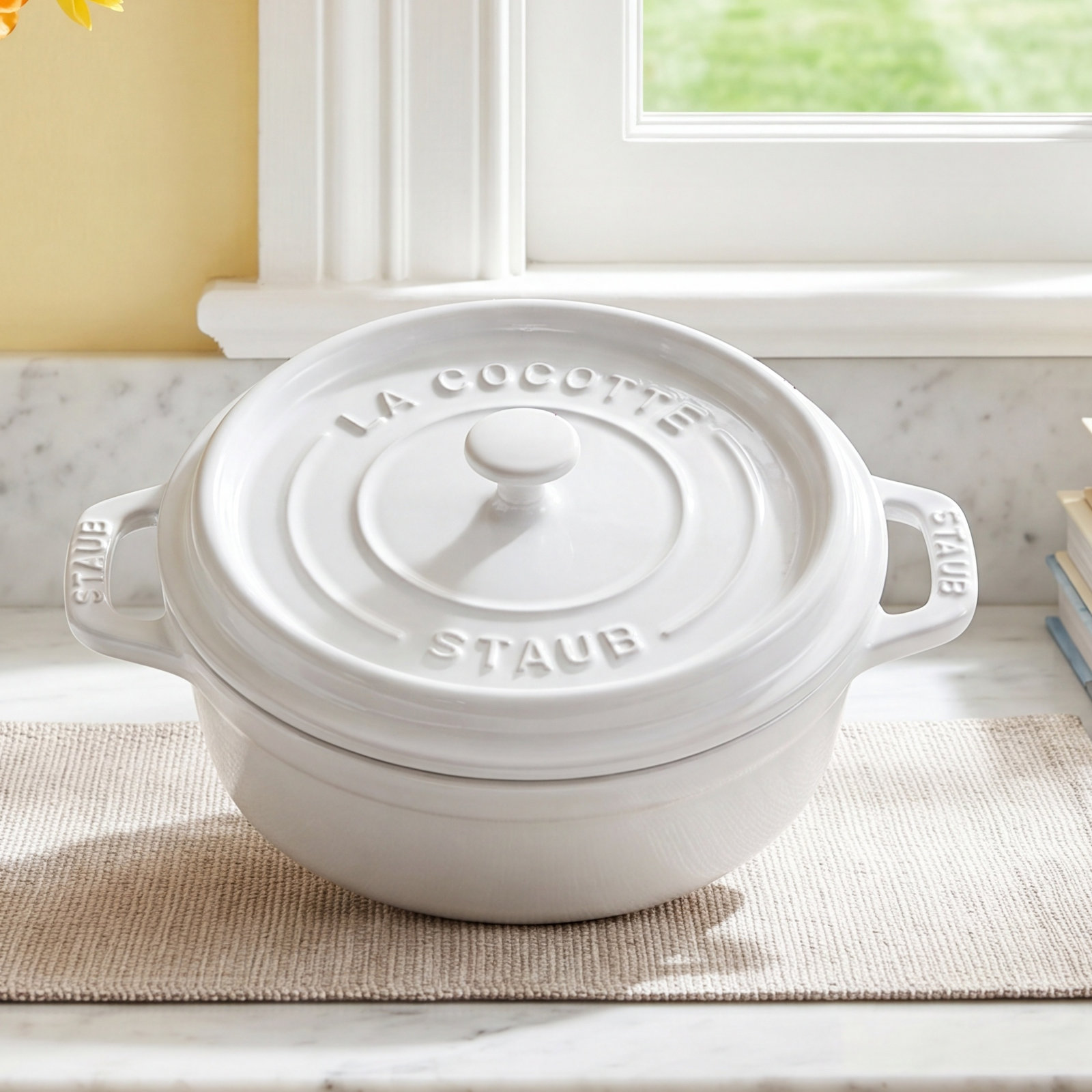 Staub Mini Ceramic Cocotte, White
