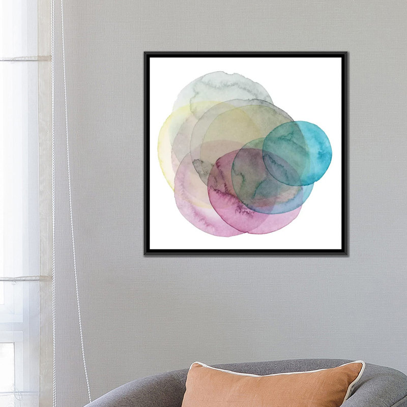 « evolution des planètes ii », impression sur toile, H 18 po x l 18 po x P 1,5 po, Toile avec cadre noir, Pas de tapis