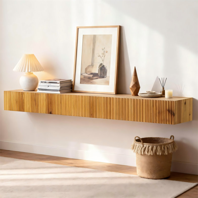 Floating Shelf Solid Wood  Fireplace Wall Shelf