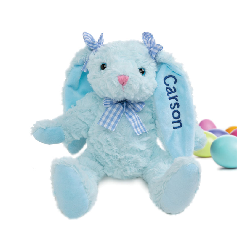 Lapin à oreilles personnalisé, Bleu, Oui