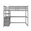 Lit mezzanine simple avec tablettes de bureau et deux tiroirs intégrés-1785058095
