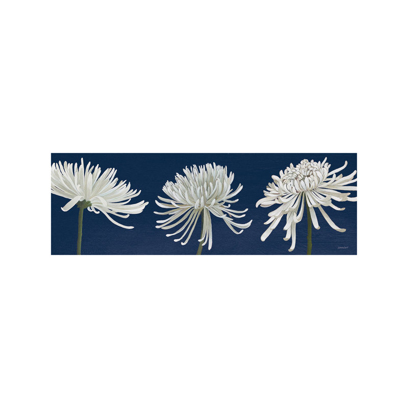 Morning Chrysanthemums V - Wrapped Canvas Panoramic Painting, 30.48 cm H x 91.44 cm W x 3.175 cm D