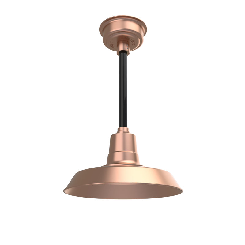 Haleigh 1 - Light LED Single Pendant, 48" H x 14" W x 14" D, Solid Copper/Black