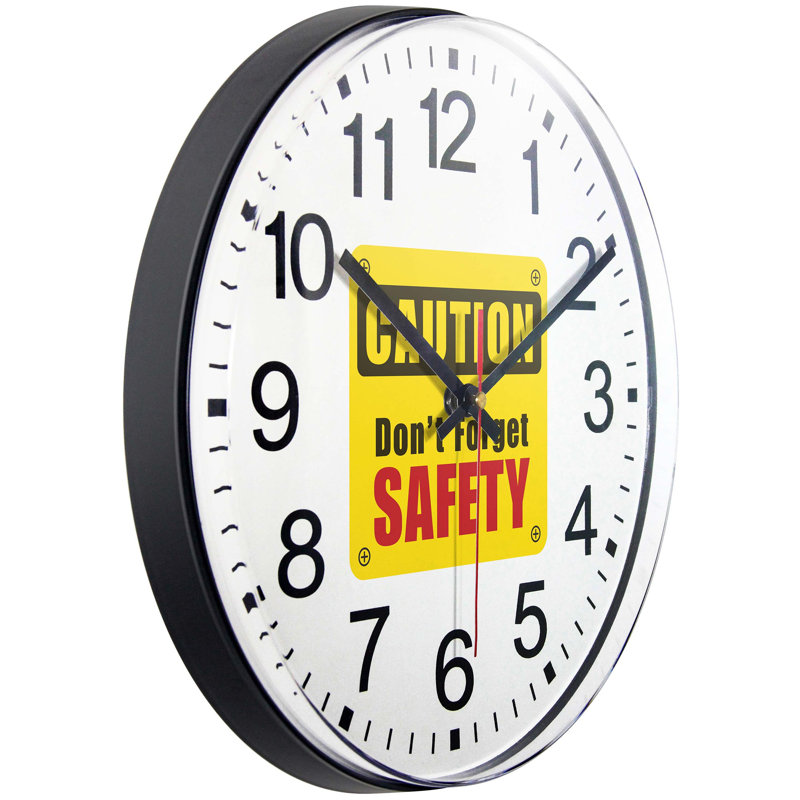 Infinity Instruments Prosaic ITC Caution Don't Forget Safety  Wall Clock, Black, 12"
