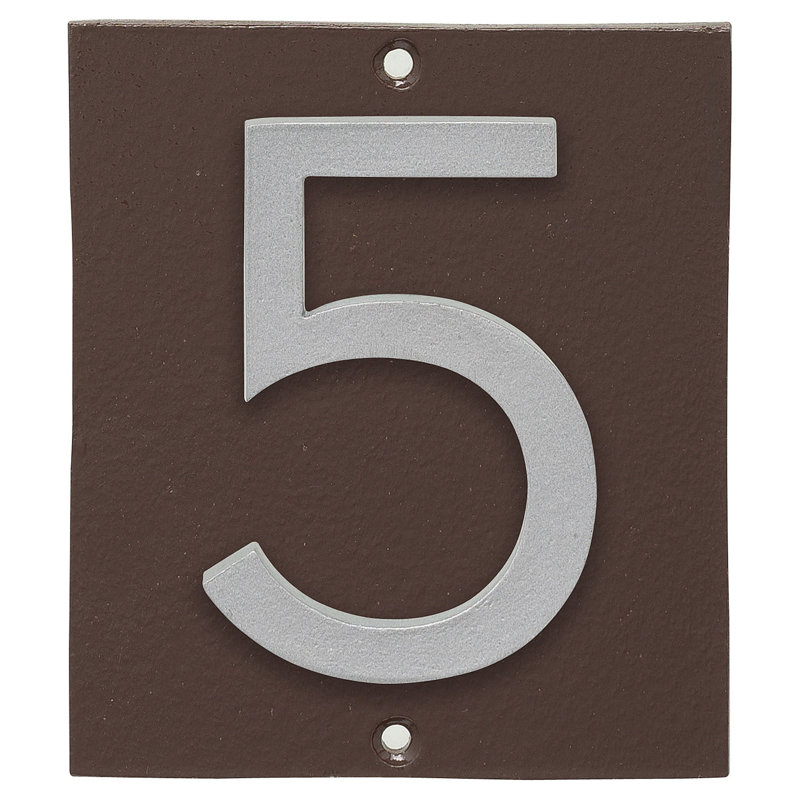 Plaque d'adresse verticale à 1 ligne flottante, Bronze romain / argent, Oui