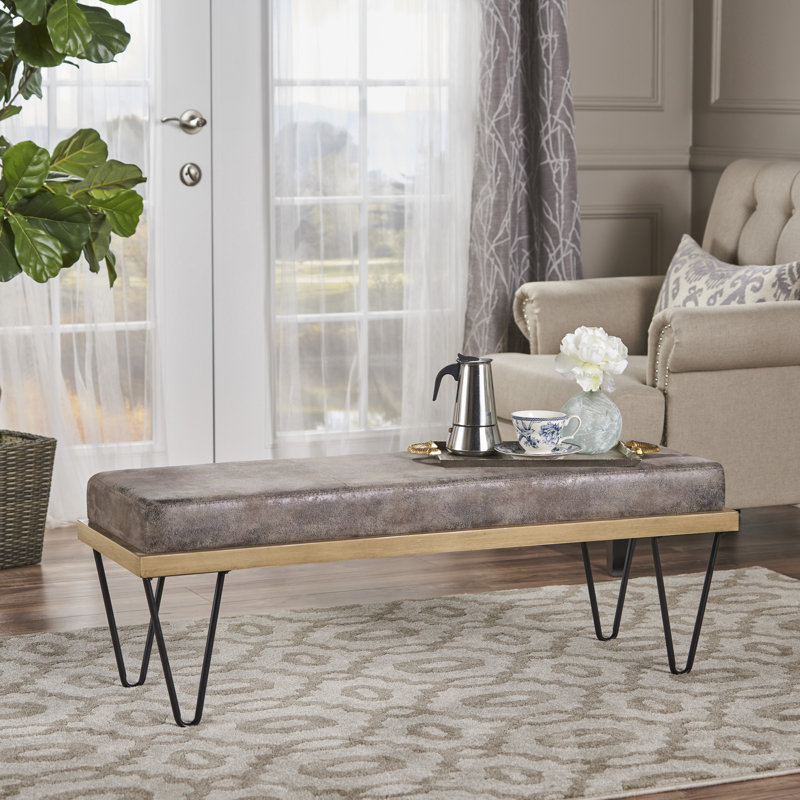  Banc de salle à manger Regenia, Microfibre grise / brune