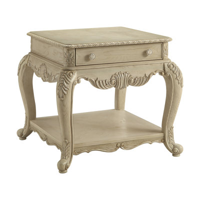 Cha Transitional 30"L Rectangular 1-Drawer End Table with Storage