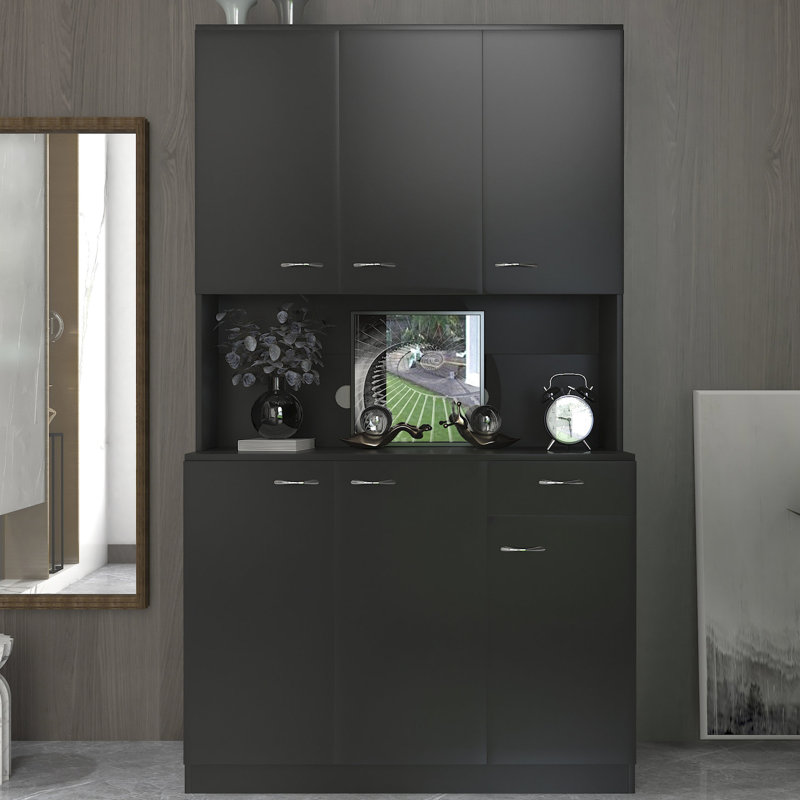 Storage Cabinet For Living Room & Kitchen. 6 Doors, 1 Drawer, Open Shelf. , Easy To Clean And Sophisticated Wardrobe Kitchen Cabinet, Look. 6-doors, 1-open Shelf, 1. Practical