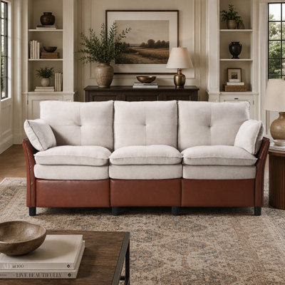77 Inch 3 Seater Power Reclining Sofa with USB and Adjustable Backrest