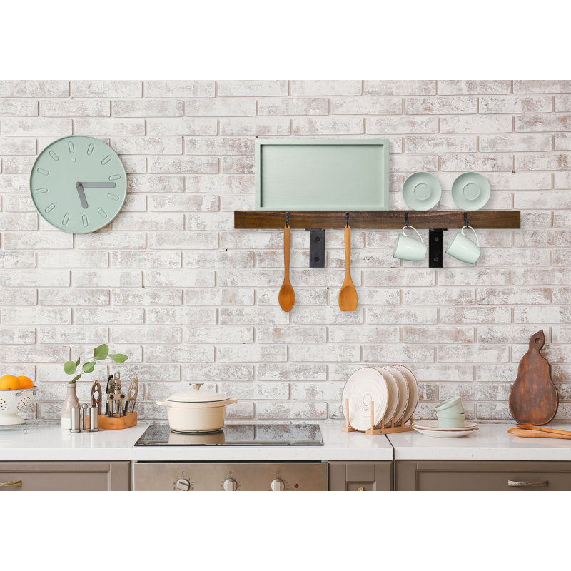Rayne Plate Display Shelves With Hooks, Honey, 30/3/2
