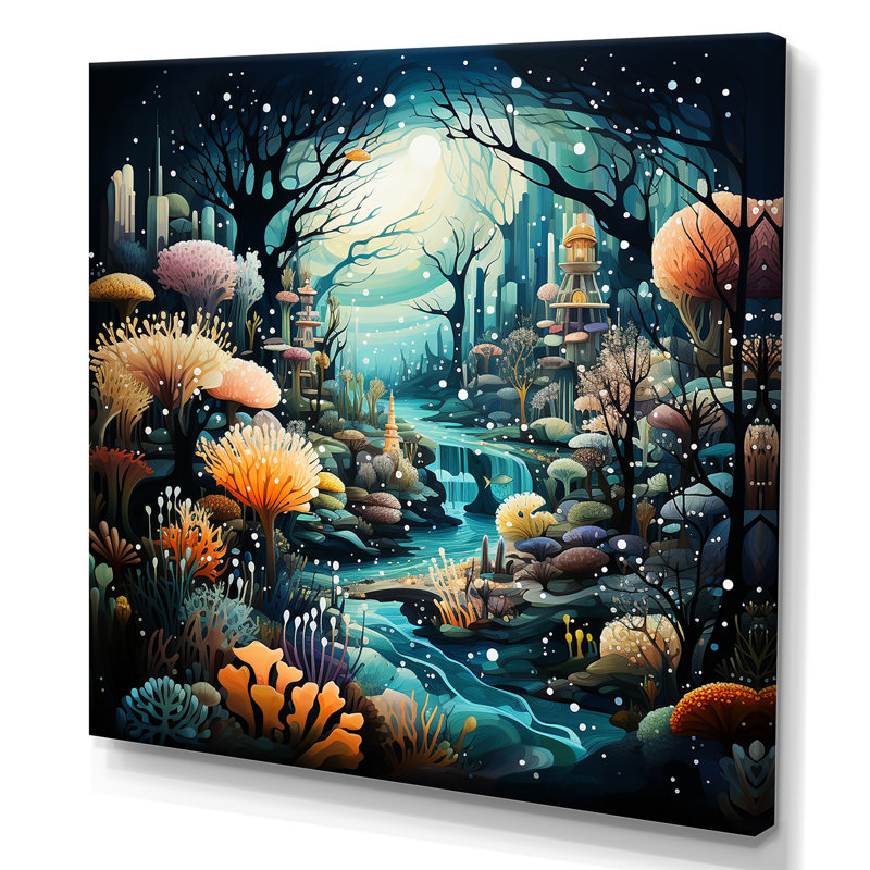«Coral Mistic Underwater Kingdom II - Fantasy», art mural, Toile tendue, H 30 po x l 30 po x P 1,5 po