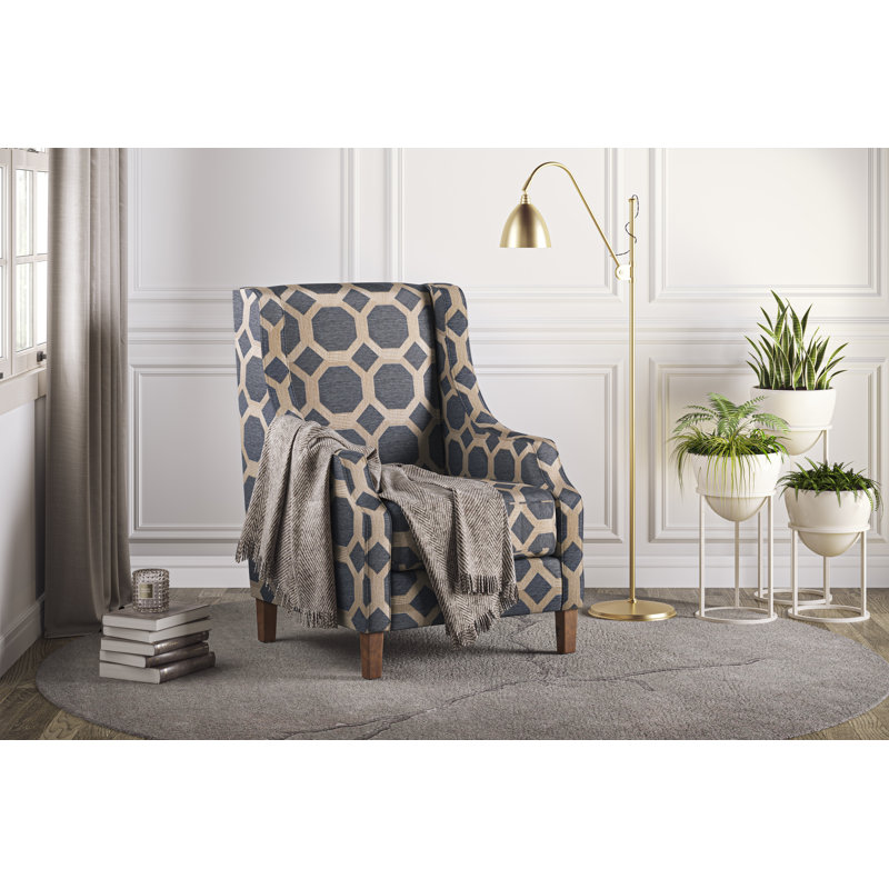 Jeanny 71.12Cm Wide Polyester Wingback Chair, Gray