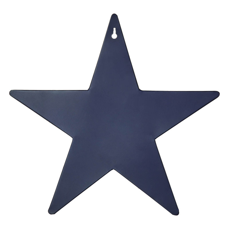 Navy Blue Metal Star Wall Hanging with Display Pocket