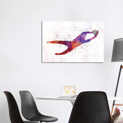 «Soccer Soccer Joueur de Gardien de But Jeune Homme» par Paul Rommer - peinture sur toile tendue