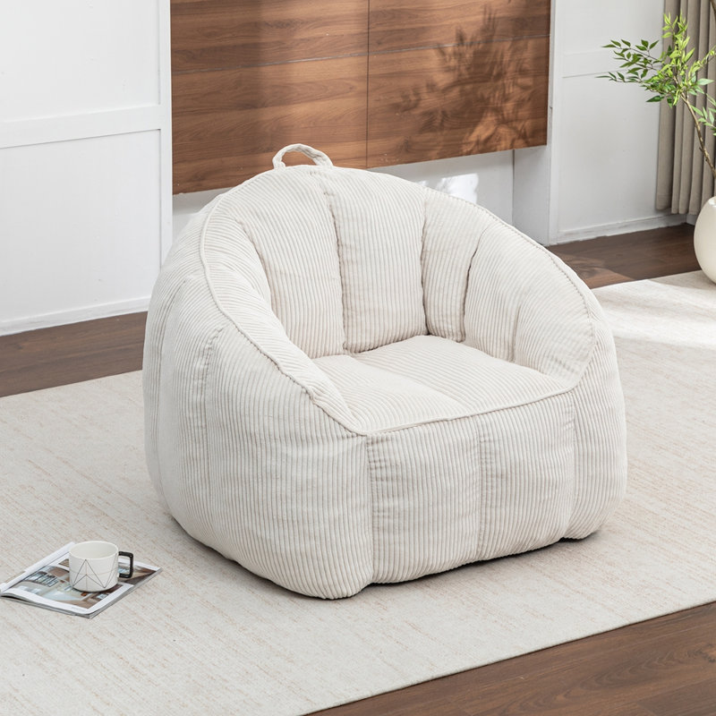Grand fauteuil à billes en velours côtelé Comfy, Beige