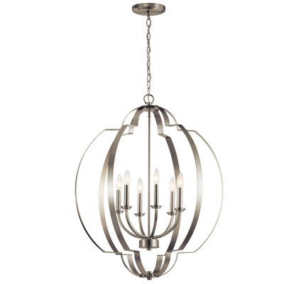 6 - Light Dimmable Globe Chandelier
