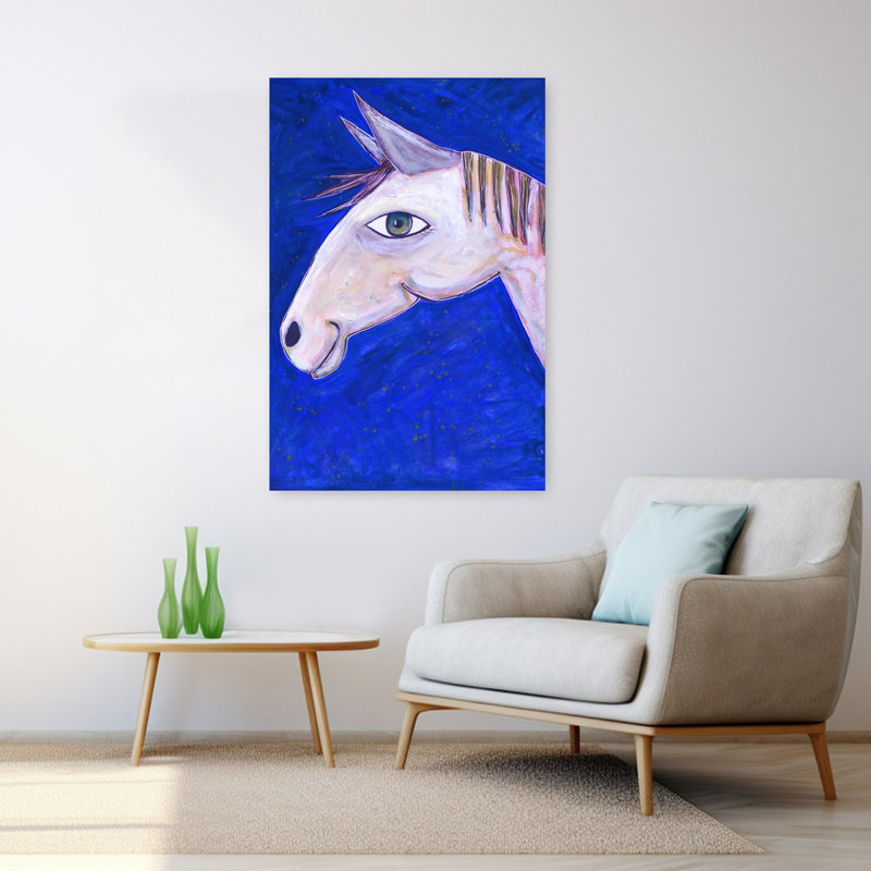 Art mural cheval fantaisiste blanc fantaisiste