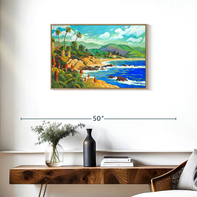 In Love With Laguna, Cadre flottant en bois naturel, 31 po x 21 po