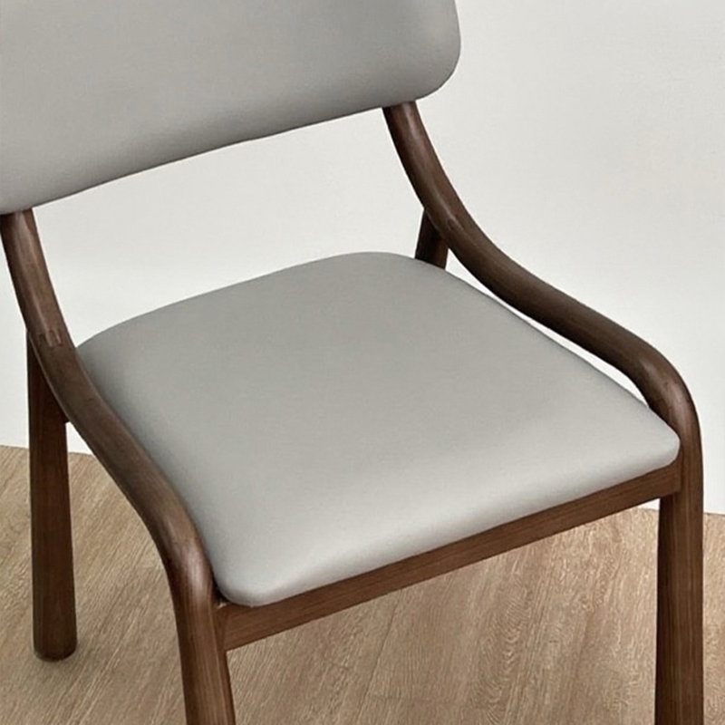 Chaise d'appoint à dossier à lattes grises (ensemble de 2)