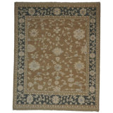 Hand Woven Cotton and Wool Oriental Area Rug