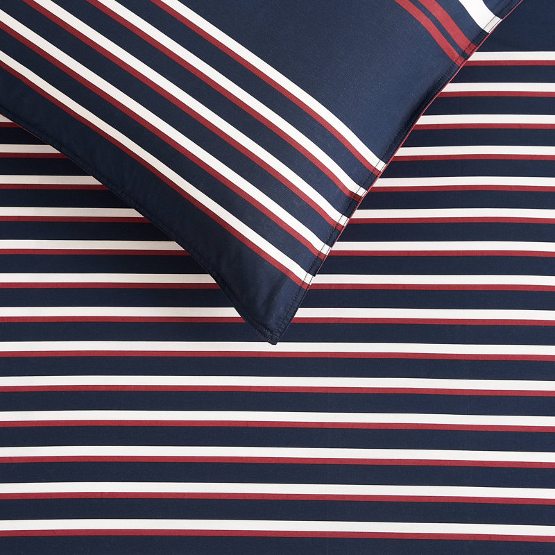 Nautica Mineola Cotton Navy Duvet Cover Set, Full / Double Duvet Cover