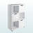 Lennox Storage Cabinet in White with Cutout Handles, 37.36'' H X 24.89'' W X 11.54'' D