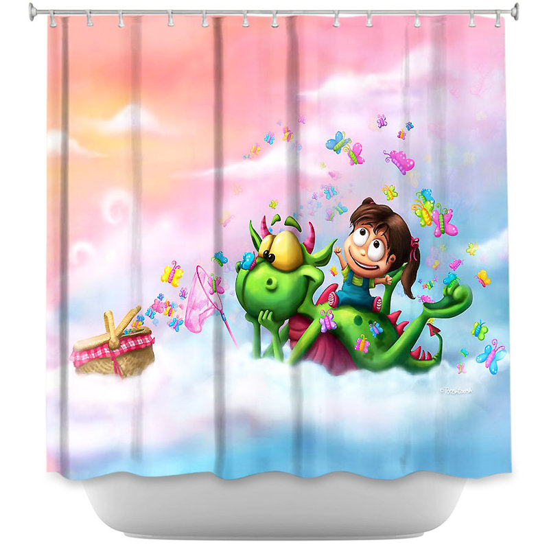 Rideau de douche simple papillons the sky
